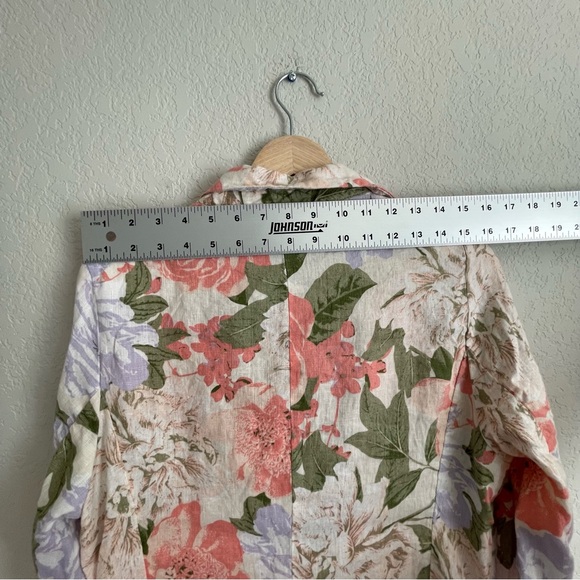 Joie Linen Blazer Womens Large Floral 100% Linen - Picture 5 of 6